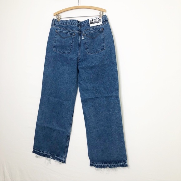 Ragged Priest wide leg, raw hem  high waist, denim jeans - Picture 10 of 11
